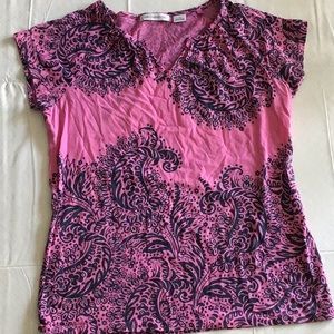 Liz Claiborne pink/blue top size M